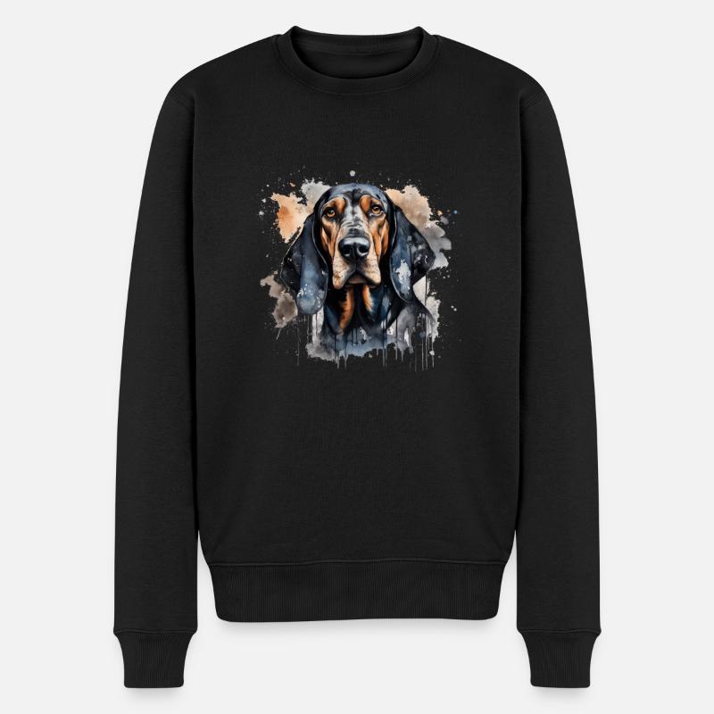 Coonhound noir et beige - Pull Premium bio Homme - noir