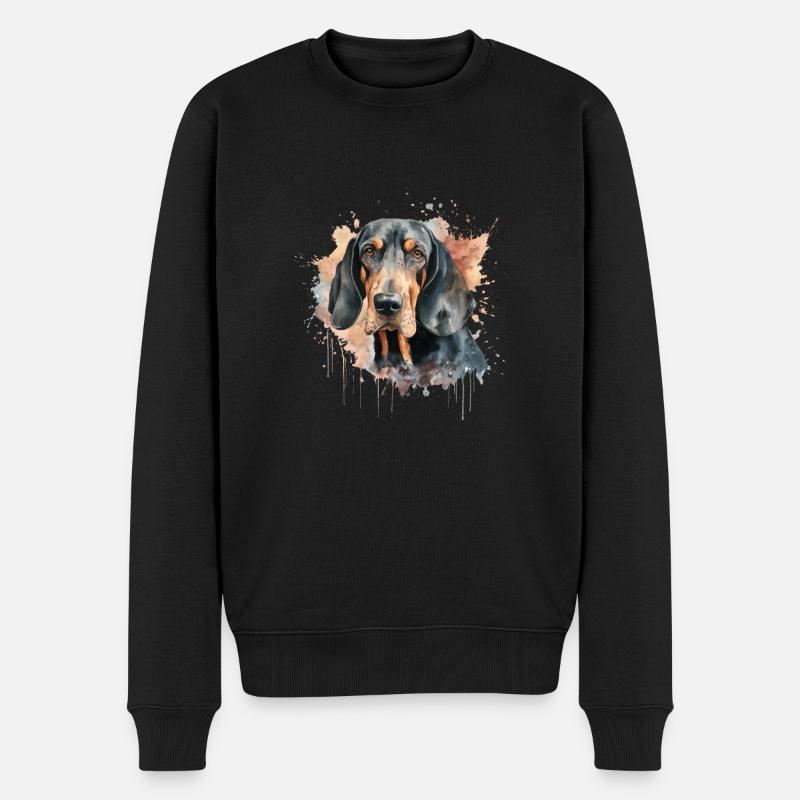 Coonhound noir et beige - Pull Premium bio Homme - noir