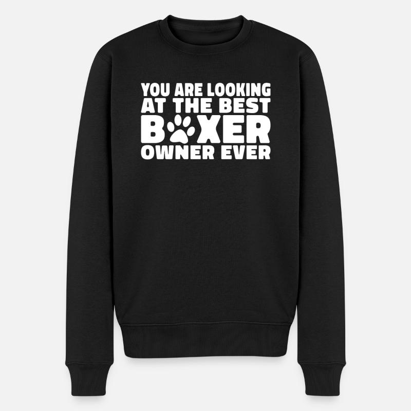 Boxer Hund Geschenke - Männer Premium Bio Pullover - Schwarz