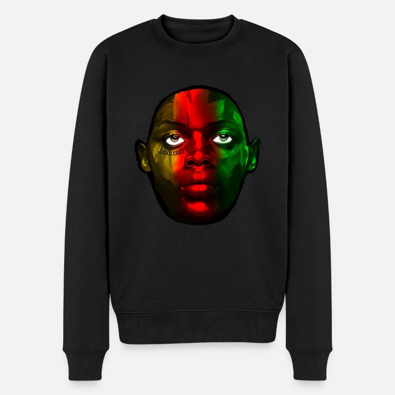 Juneteenth Tatouage du visage - Pull Premium bio Homme - noir