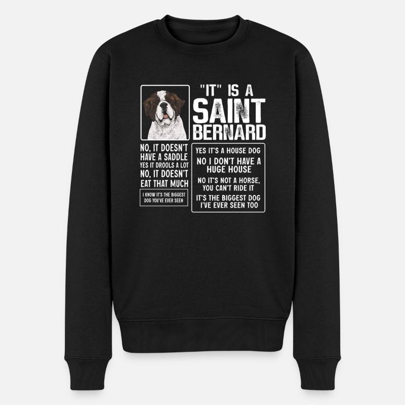 Saint-Bernard Chien Saint-Bernard - Pull Premium bio Homme - noir