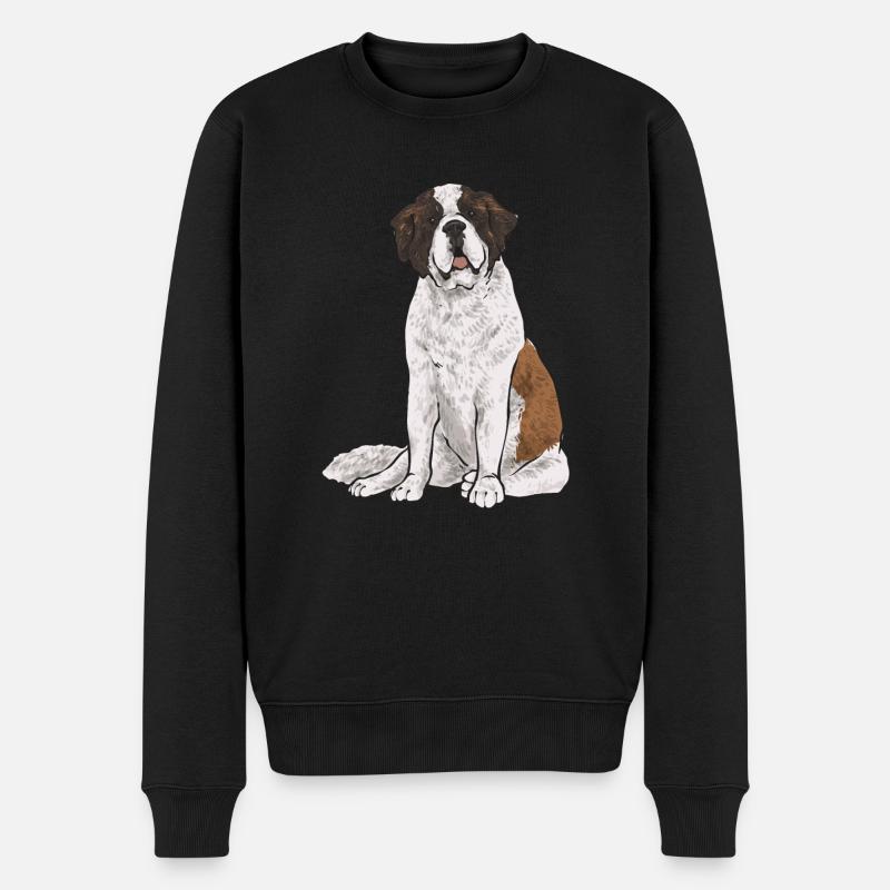 Saint-Bernard Chien Saint-Bernard - Pull Premium bio Homme - noir