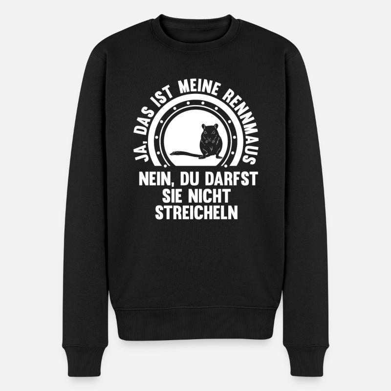 Maus Mäuse Rennmaus - Männer Premium Bio Pullover - Schwarz