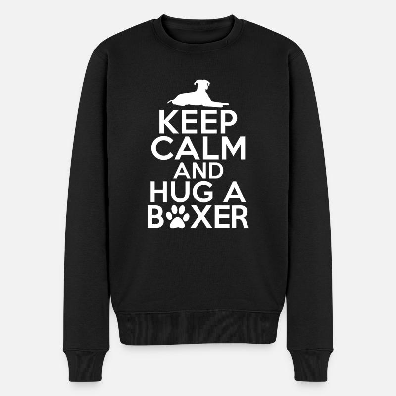 Boxer Hund Geschenke - Männer Premium Bio Pullover - Schwarz
