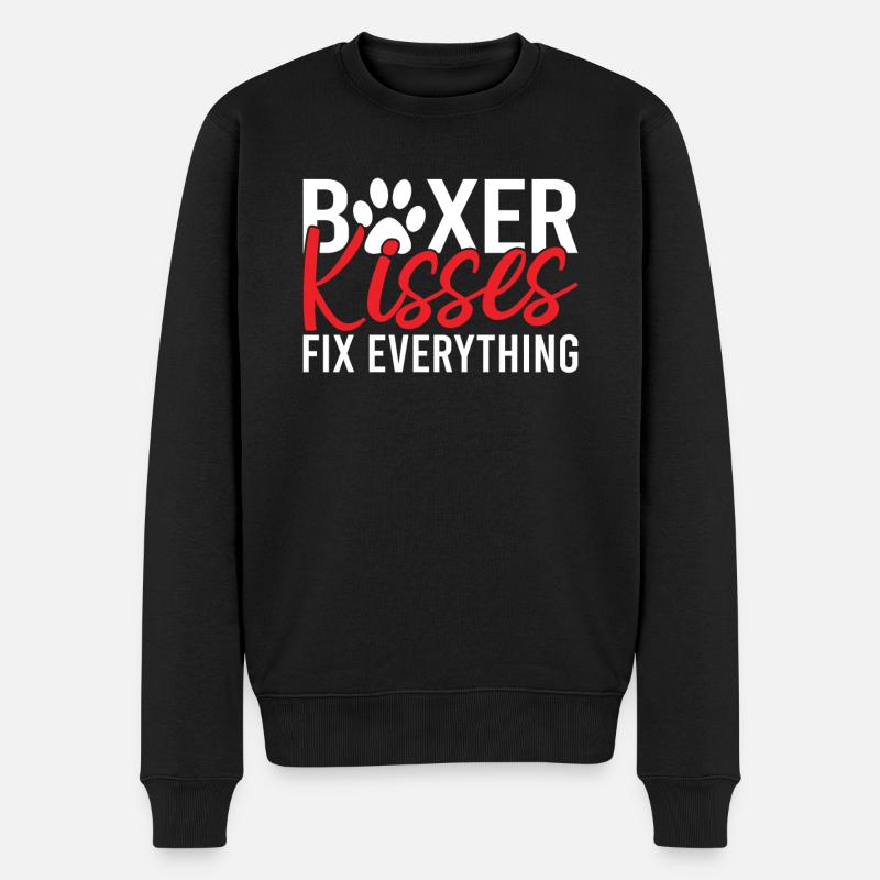 Boxer Hund Geschenke - Männer Premium Bio Pullover - Schwarz