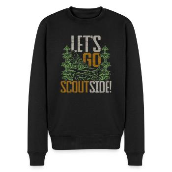 Pfadfinderführer Pfadfinder Let's Go Scoutside - Männer Premium Bio Pullover - Schwarz - Vorne - Nico (187cm)