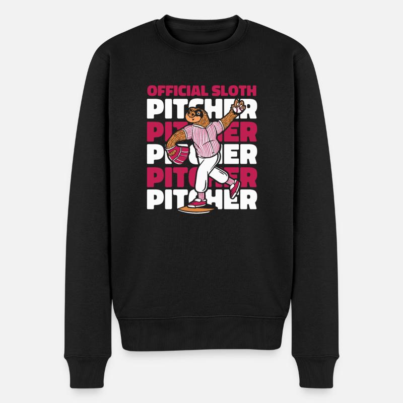 Faultier Krug Faultier Baseball - Männer Premium Bio Pullover - Schwarz