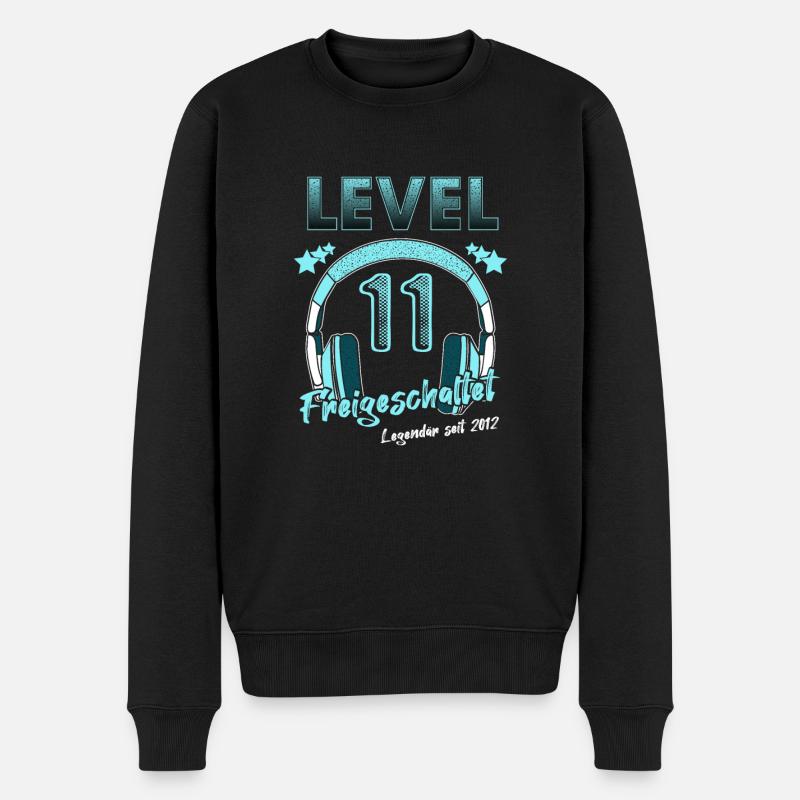 Level 11 Jahre Geburtstagsshirt Gamer 2013 - Männer Premium Bio Pullover - Schwarz