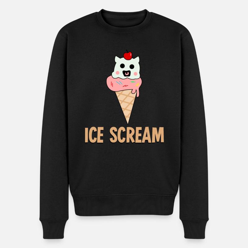 Screaming Ice - Männer Premium Bio Pullover - Schwarz
