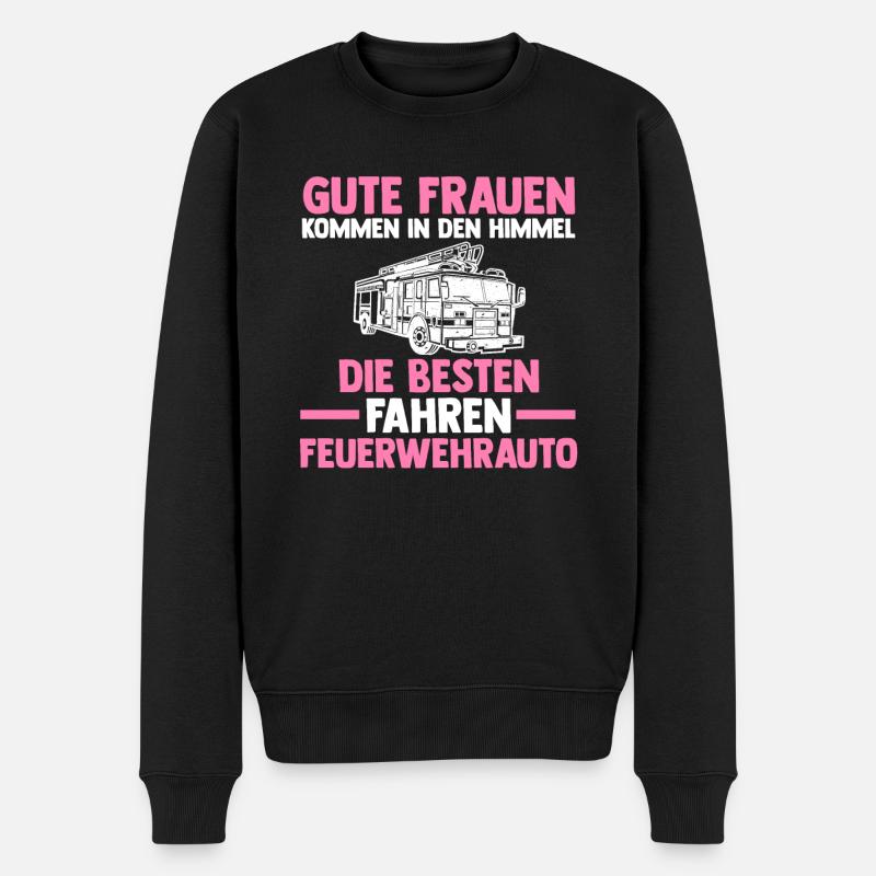 Feuerwehr Feuerwehrfrau - Männer Premium Bio Pullover - Schwarz