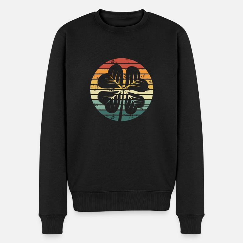 Rétro vintage du trèfle - Pull Premium bio Homme - noir
