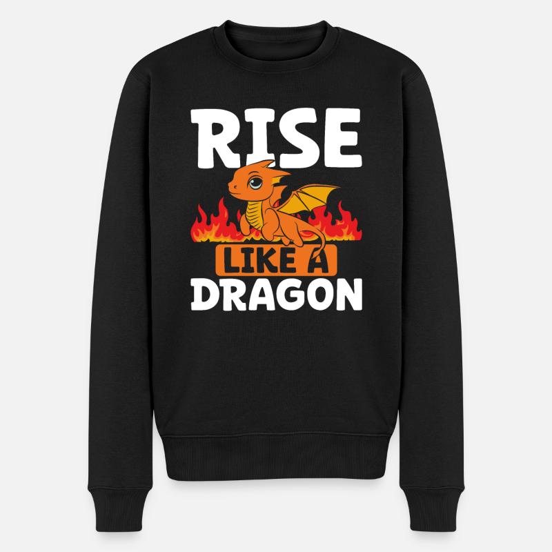 Levez-vous comme un dragon - Pull Premium bio Homme - noir