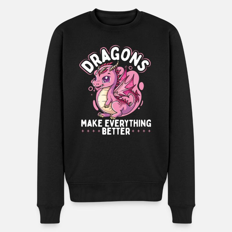 Dragons make everything better - Men's Premium Organic Jumper - black