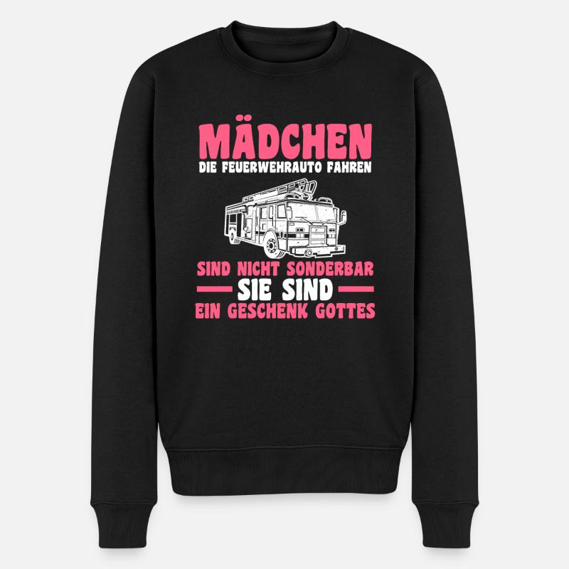 Feuerwehr Feuerwehrfrau - Männer Premium Bio Pullover - Schwarz