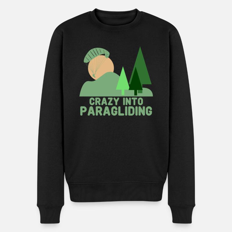 Paragliding Paraglider Gleitschirm - Männer Premium Bio Pullover - Schwarz