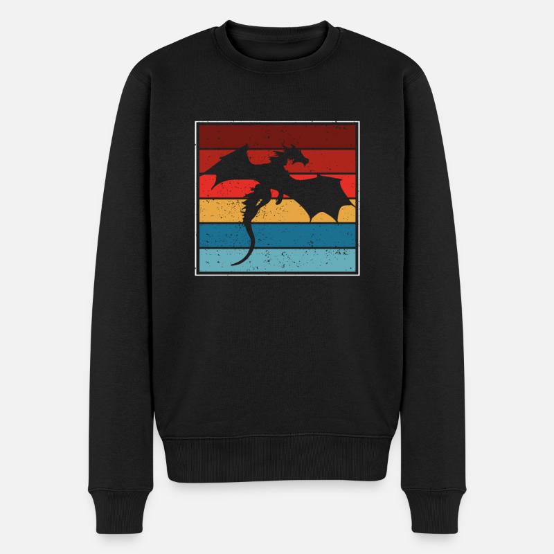 Silhouette de dragon - Pull Premium bio Homme - noir