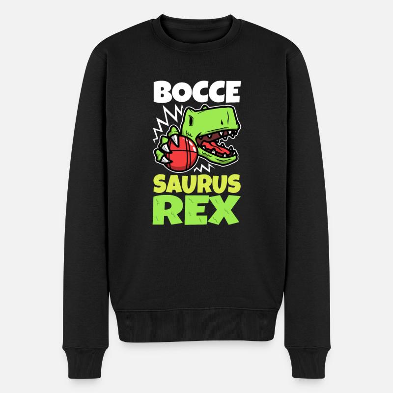 Boccesaurus Rex - Männer Premium Bio Pullover - Schwarz