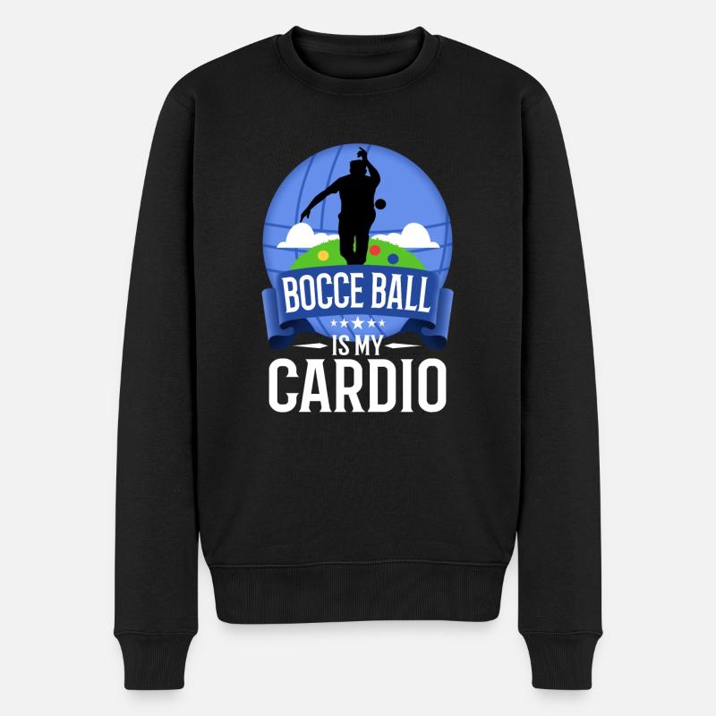 Bocce is my cardio - Männer Premium Bio Pullover - Schwarz