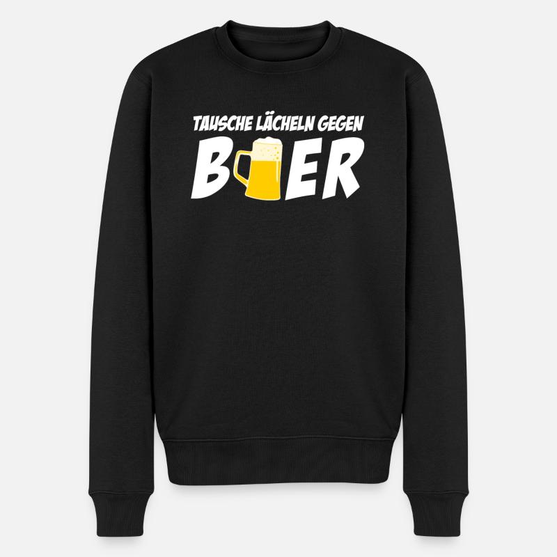 Bier Spruch - Männer Premium Bio Pullover - Schwarz
