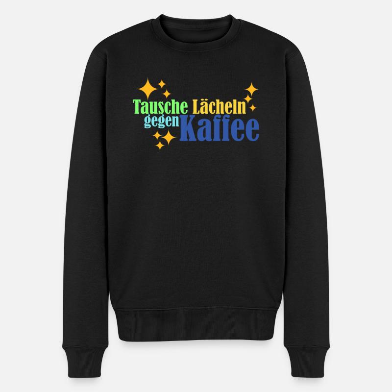 Kaffee Kaffetrinker - Männer Premium Bio Pullover - Schwarz