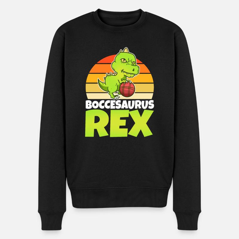 Boccesaurus Rex - Männer Premium Bio Pullover - Schwarz