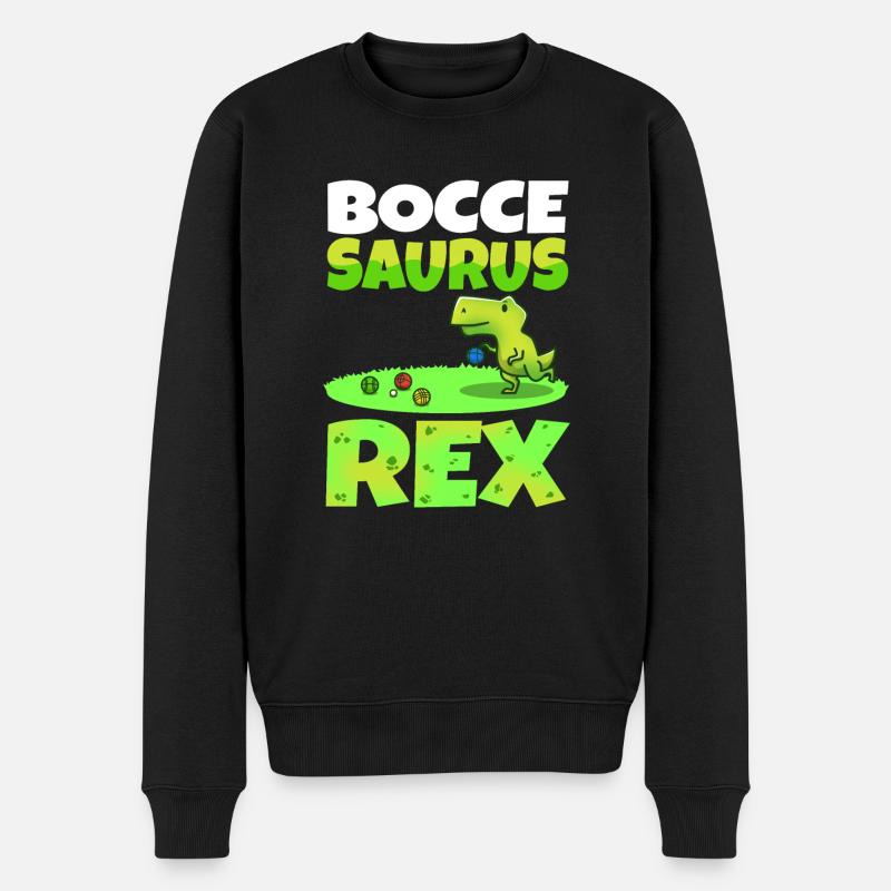 Boccesaurus Rex - Männer Premium Bio Pullover - Schwarz