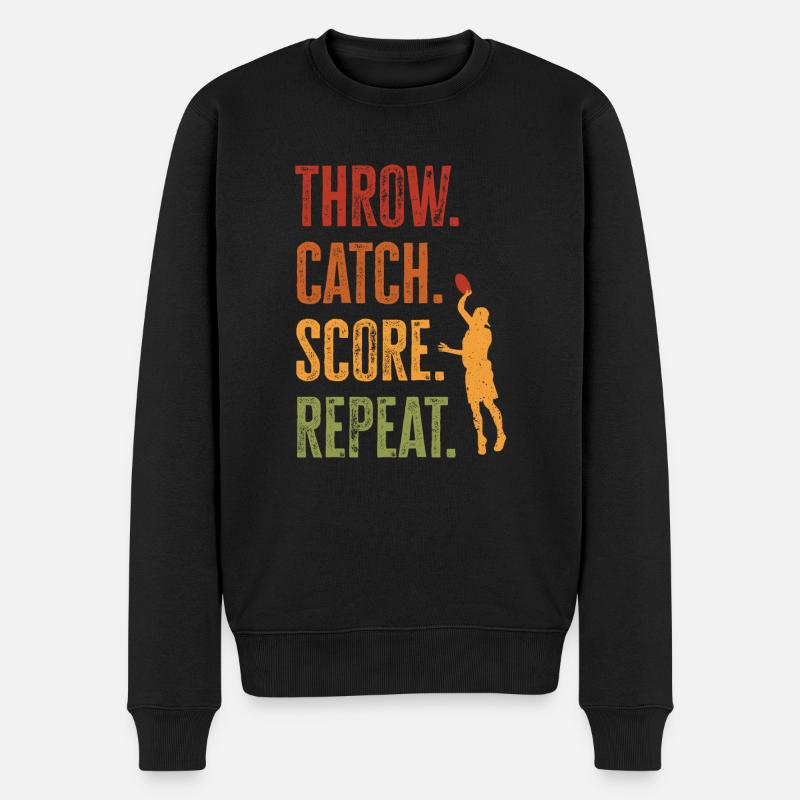 Ultimate Frisbee Wurfscheibe - Männer Premium Bio Pullover - Schwarz