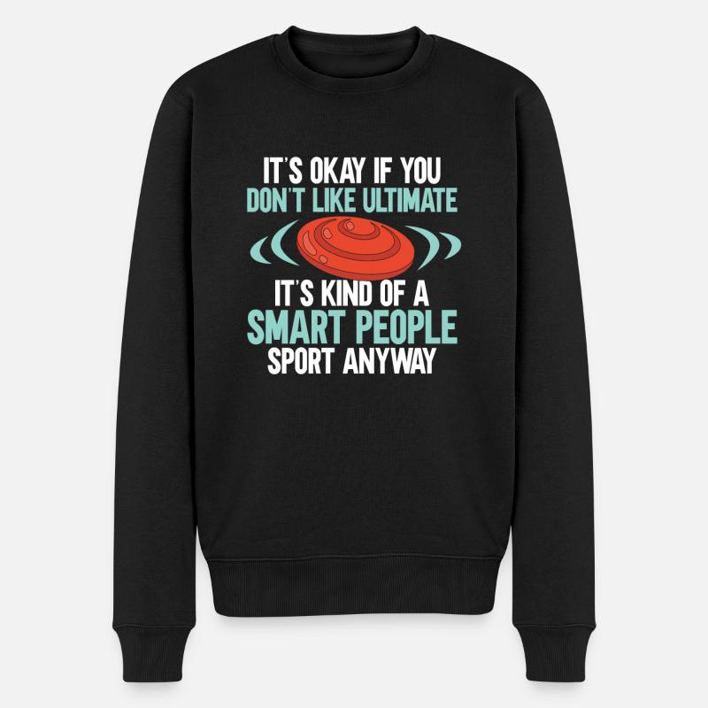Ultimate Frisbee Wurfscheibe - Männer Premium Bio Pullover - Schwarz