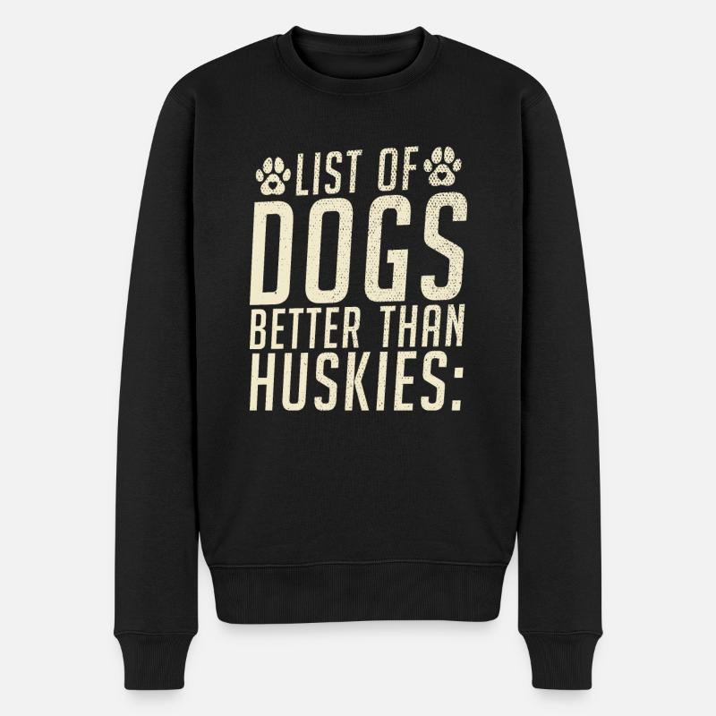 Husky-Hunde-Geschenke - Männer Premium Bio Pullover - Schwarz