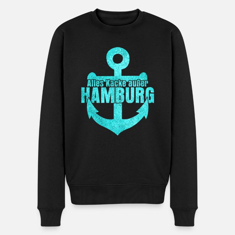 Hamburg Hamburger Hafen - Männer Premium Bio Pullover - Schwarz