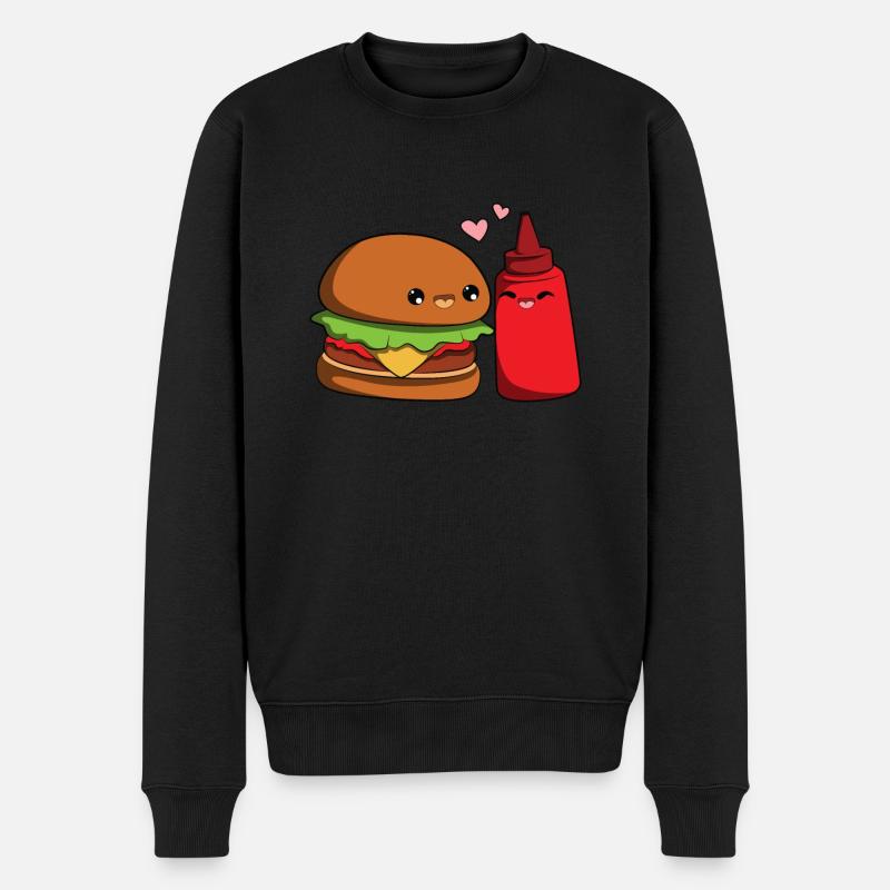 Paire de rattrapage de hamburgers - Pull Premium bio Homme - noir