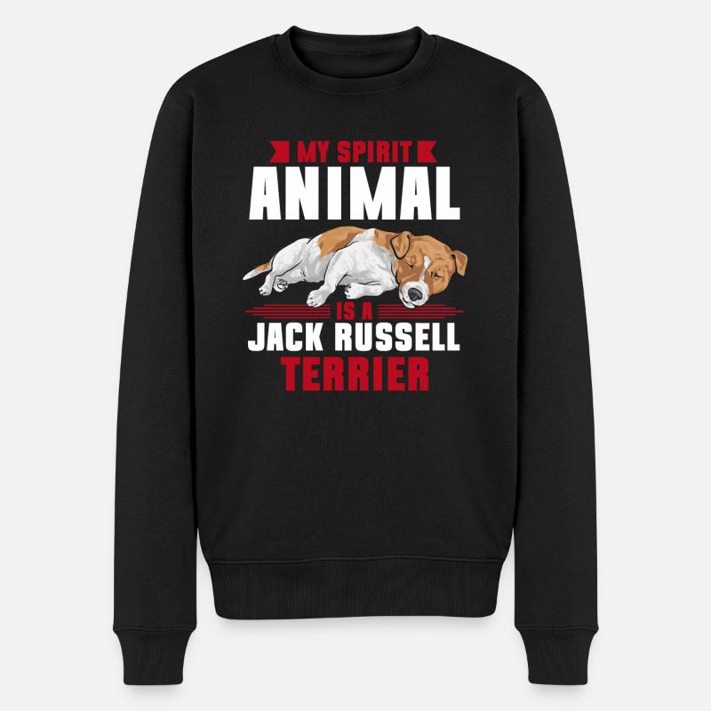 Jack Russell Terrier - Männer Premium Bio Pullover - Schwarz