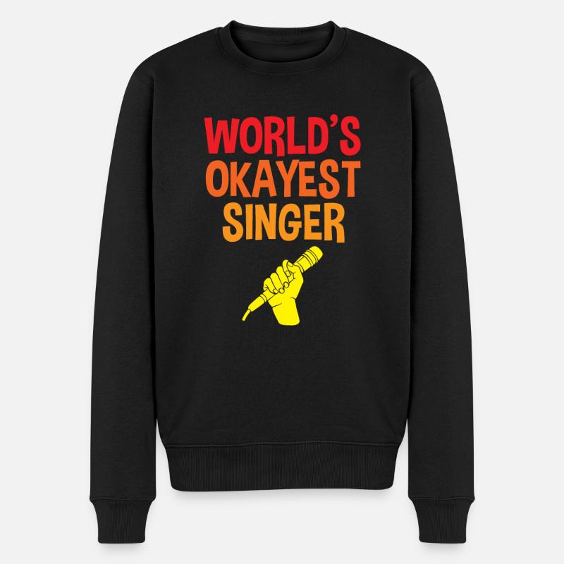 World's Okest Singer 4 - Männer Premium Bio Pullover - Schwarz