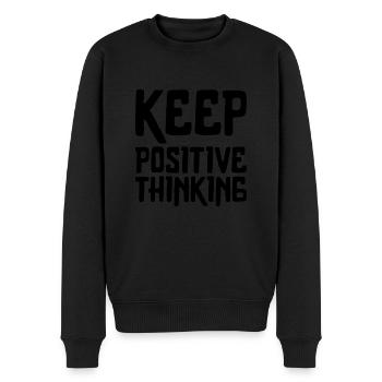 Inspirierende Motivierende Zitate Sprüche - Männer Premium Bio Pullover - Schwarz - Vorne - Nico (187cm)