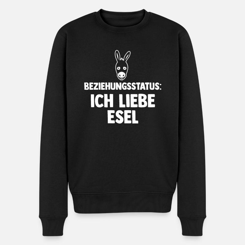 Esel - Männer Premium Bio Pullover - Schwarz