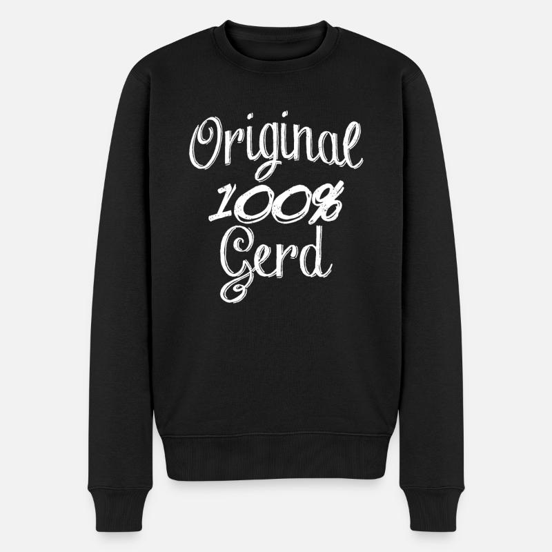 Original 100% Gerd - Männer Premium Bio Pullover - Schwarz