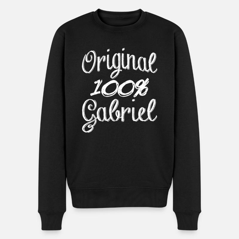 Original 100% Gabriel - Männer Premium Bio Pullover - Schwarz