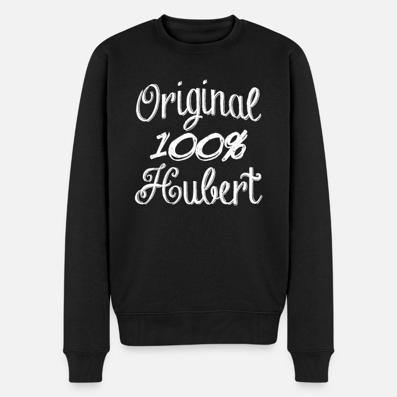 Original 100% Hubert - Männer Premium Bio Pullover - Schwarz