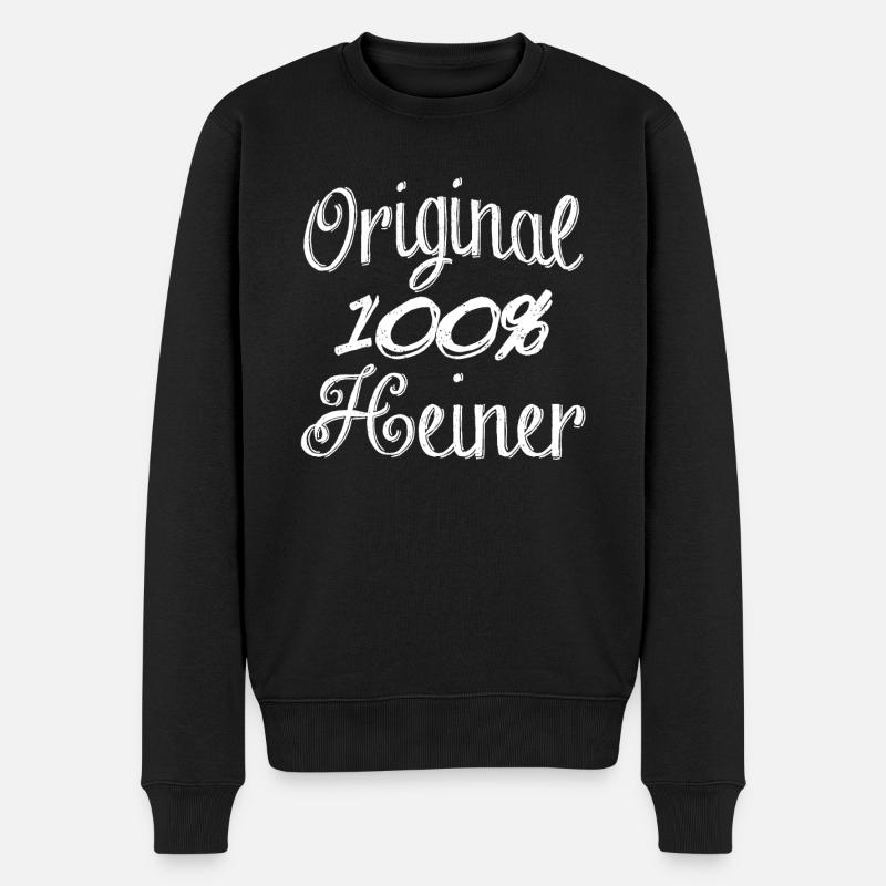 Original 100% Heiner - Männer Premium Bio Pullover - Schwarz