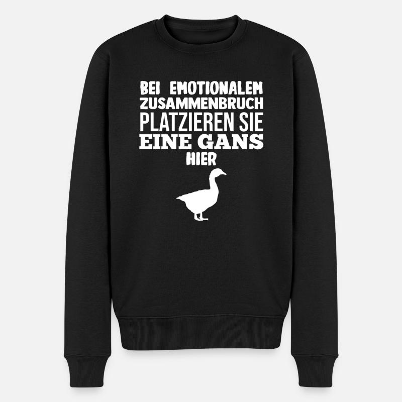 Gans Gänse - Männer Premium Bio Pullover - Schwarz