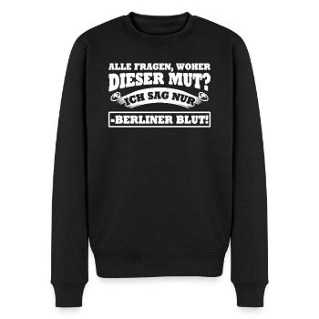 Berliner Blut - Männer Premium Bio Pullover - Schwarz - Vorne - Nico (187cm)