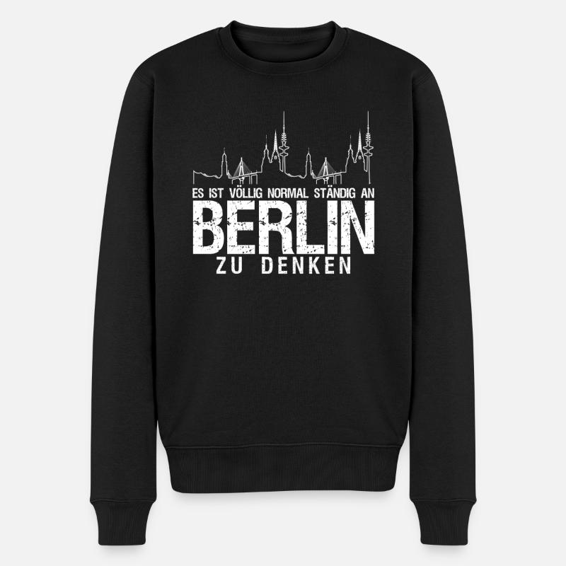 Berlin Pankow Berliner - Männer Premium Bio Pullover - Schwarz