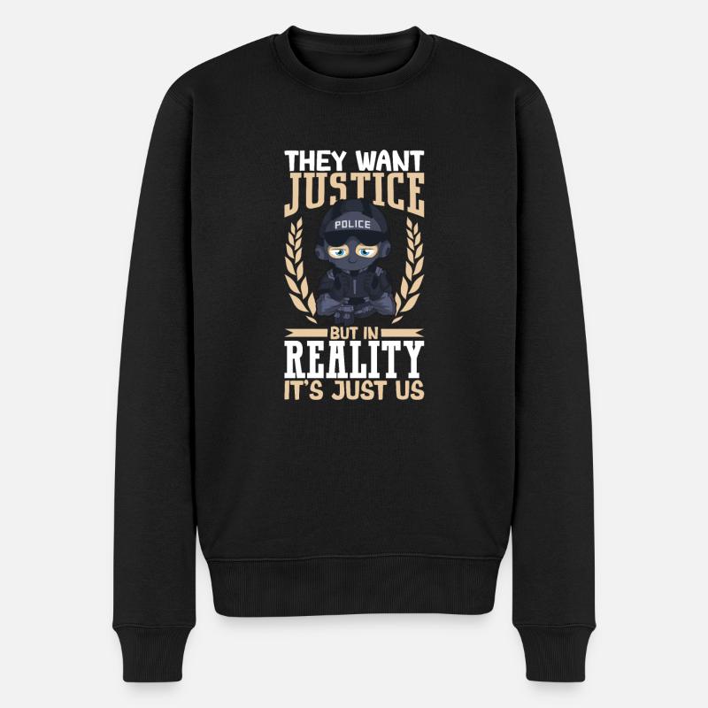 Police Policier Bureau de police - Pull Premium bio Homme - noir