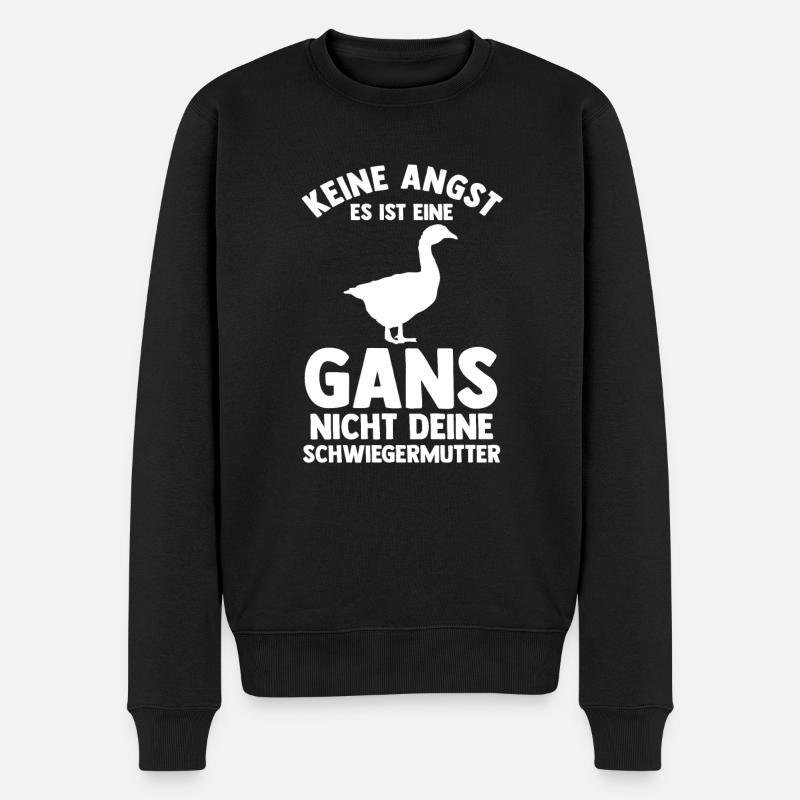 Gans Gänse - Männer Premium Bio Pullover - Schwarz