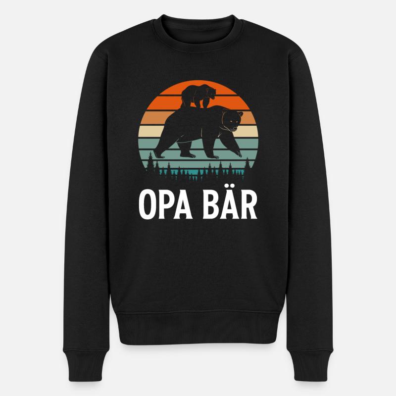 Opa Bär Opa Bär Geschenk - Männer Premium Bio Pullover - Schwarz