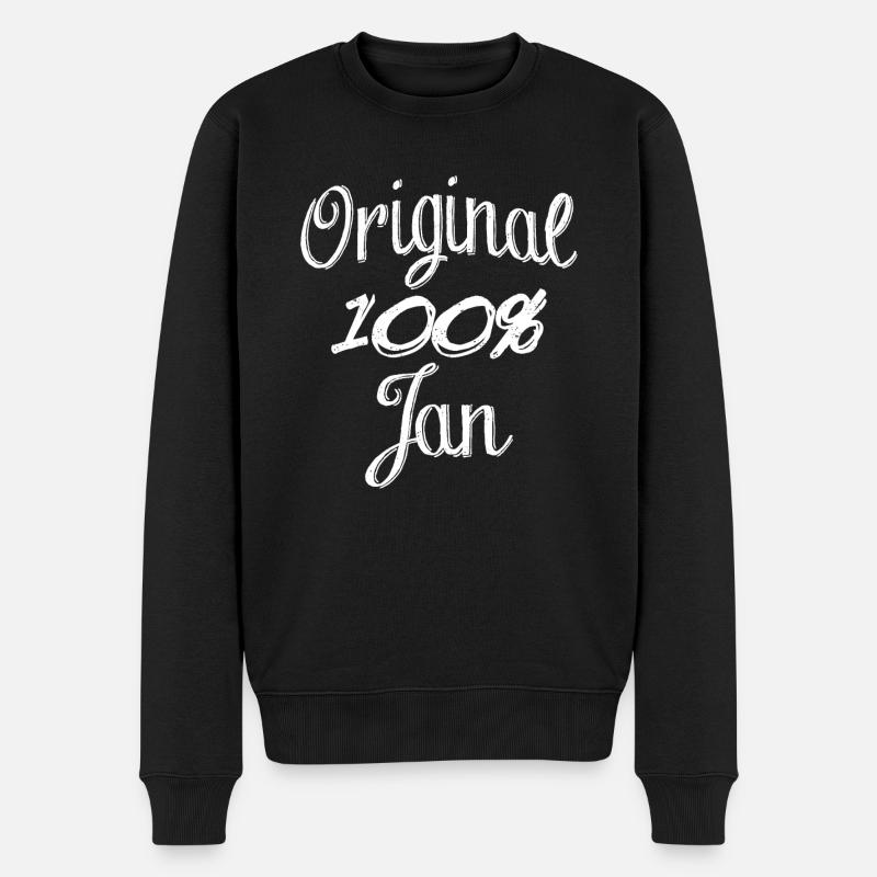 Original 100% Jan - Männer Premium Bio Pullover - Schwarz