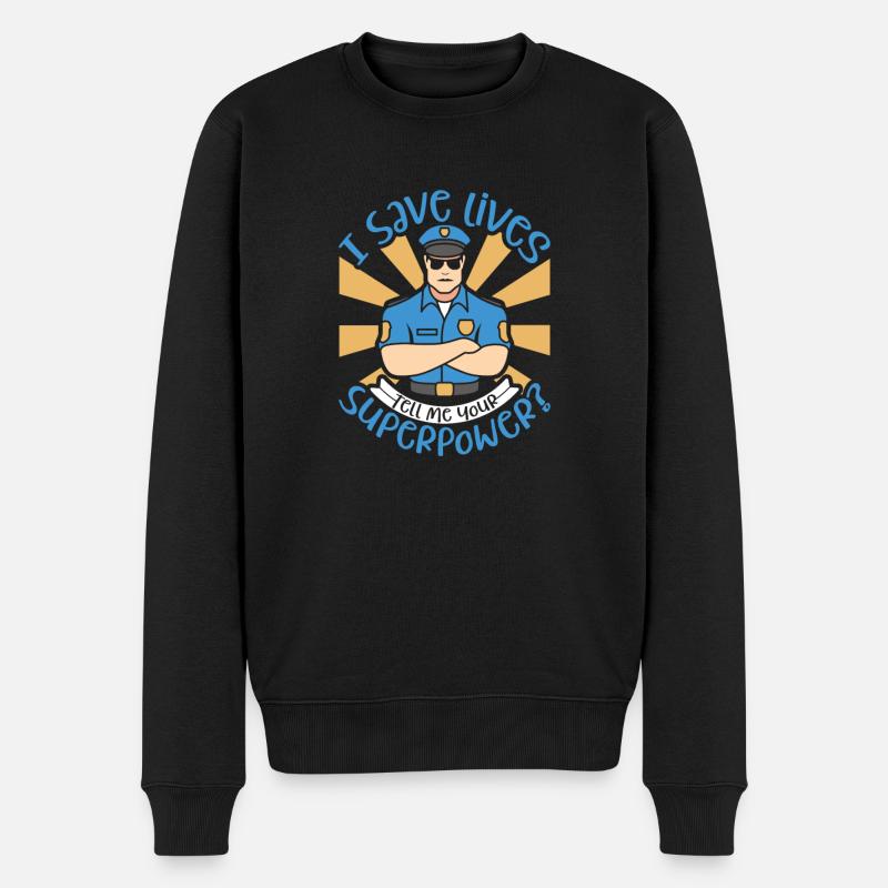 Police Policier Bureau de police - Pull Premium bio Homme - noir