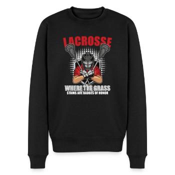 Lacrosse-spieler Lacrosse-trainer Lax Player - Männer Premium Bio Pullover - Schwarz - Vorne - Nico (187cm)