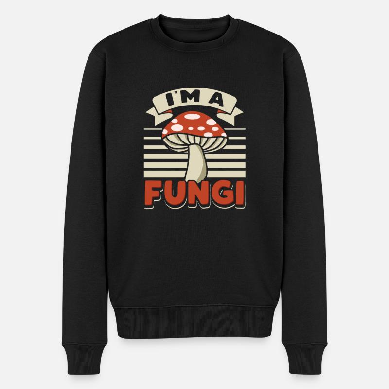 Ich bin ein Fungi - Männer Premium Bio Pullover - Schwarz