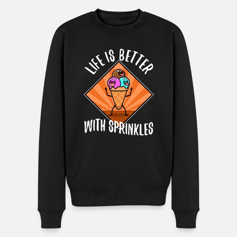 Life Is Better With Sprinkles - Männer Premium Bio Pullover - Schwarz
